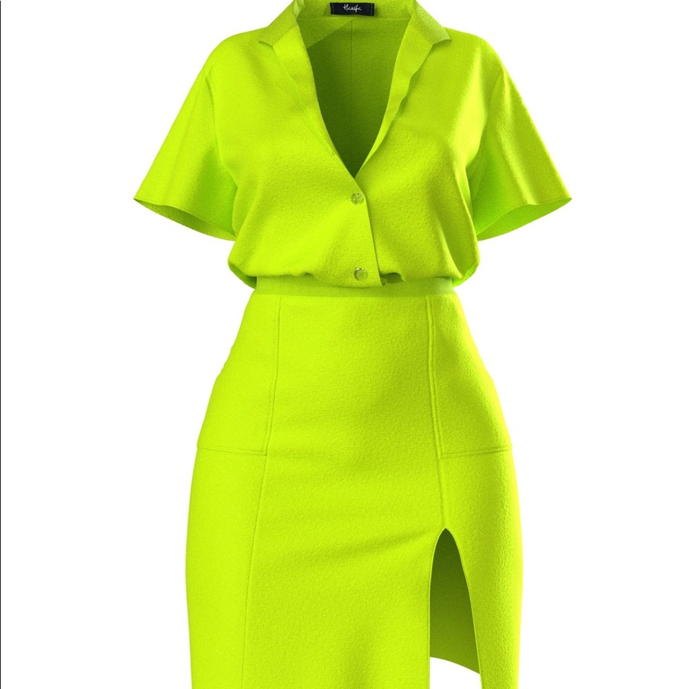 Hanifa Robyn Set in Lime Green Small